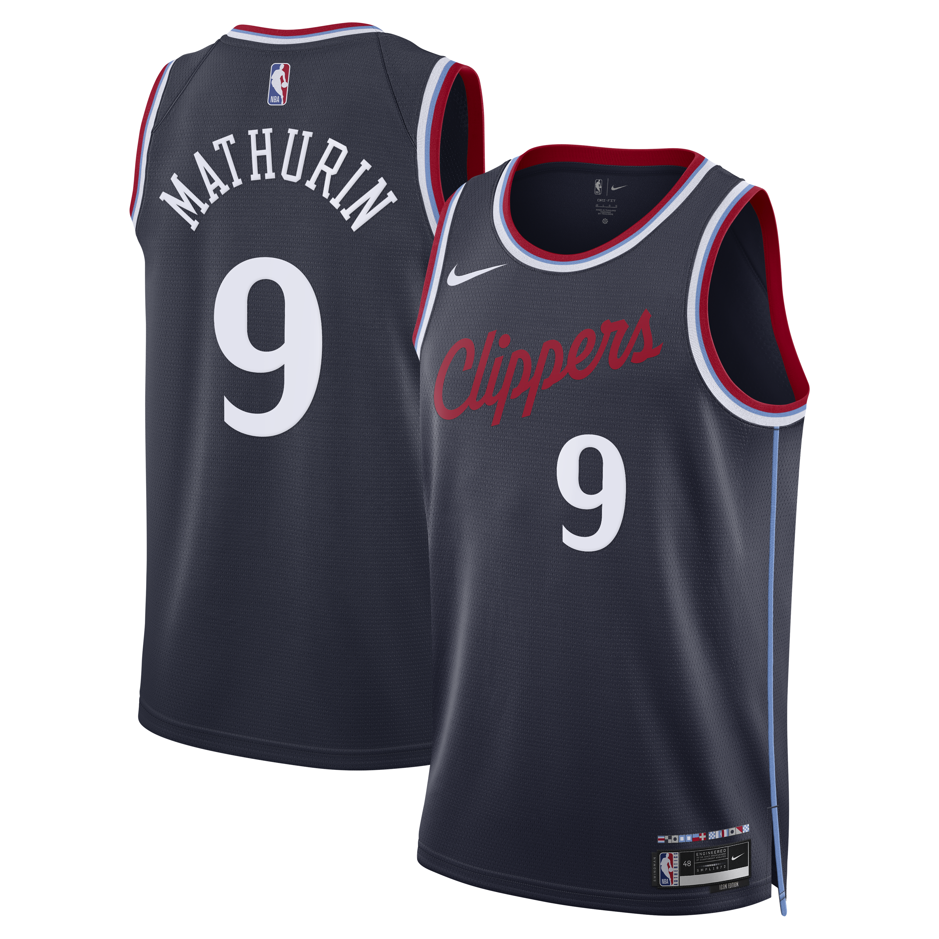 Los Angeles Clippers Nike Replica Icon Edition Swingman Jersey - Navy - Bennedict Mathurin - Youth